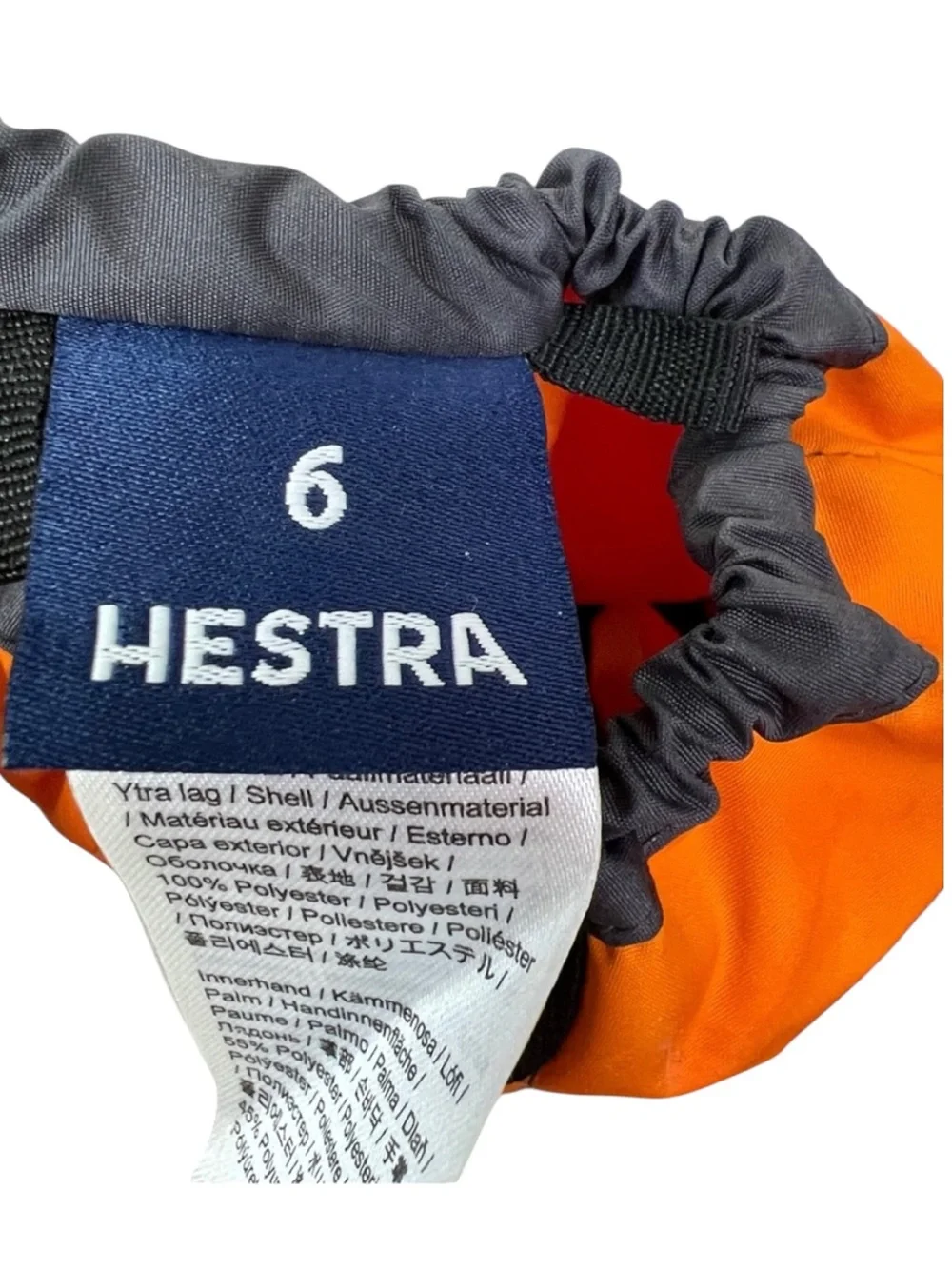 Hestra Czone Kids Orange and Black Waterproof Insulated Ski Mittens Size 6